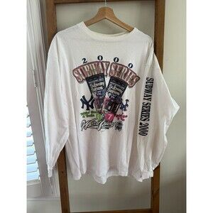 World Series 2000 Subway NY Yankees Mets MLB Long Sleeve Shirt Size Large VTG